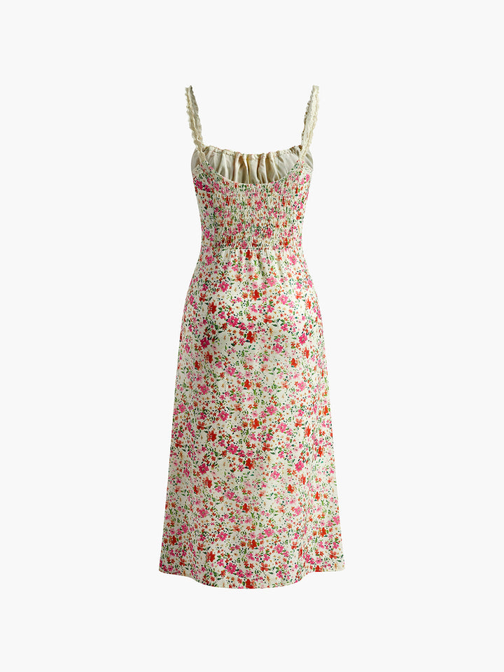 Greta | Elegantes Blumen Kleid Damen Midi