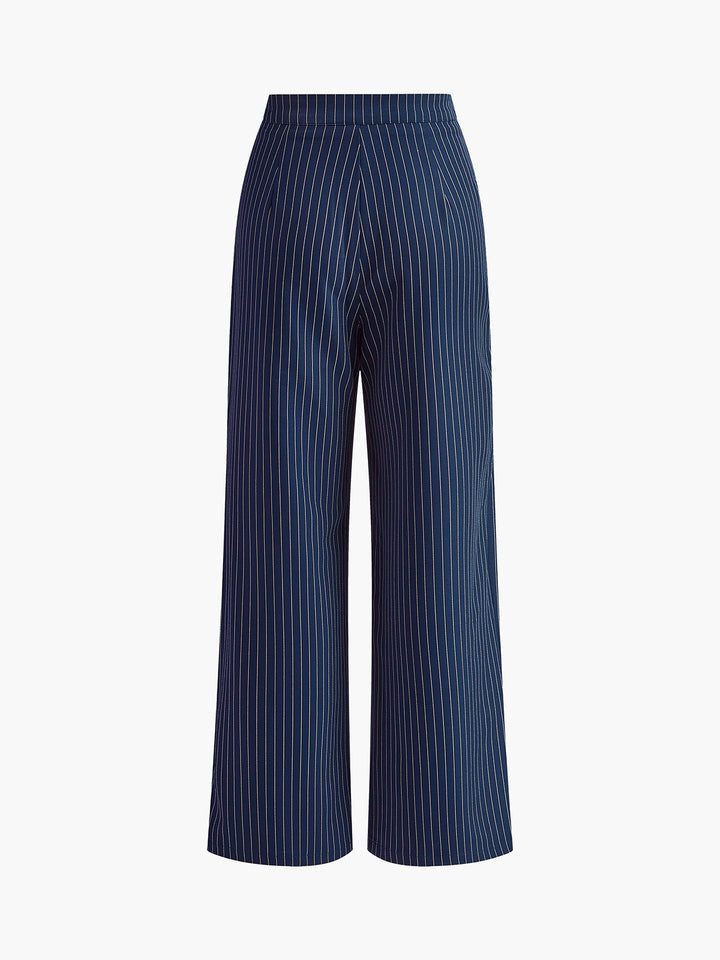 Amelie | Elegante Weite Hose Damen Streifen