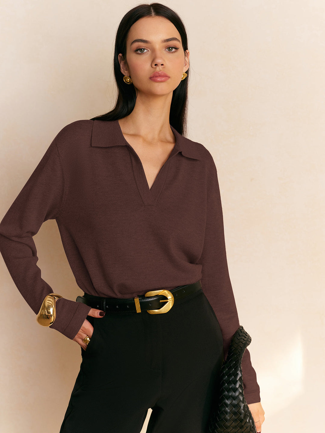 Hannah | Freizeit Pullover Kragen Damen Chic