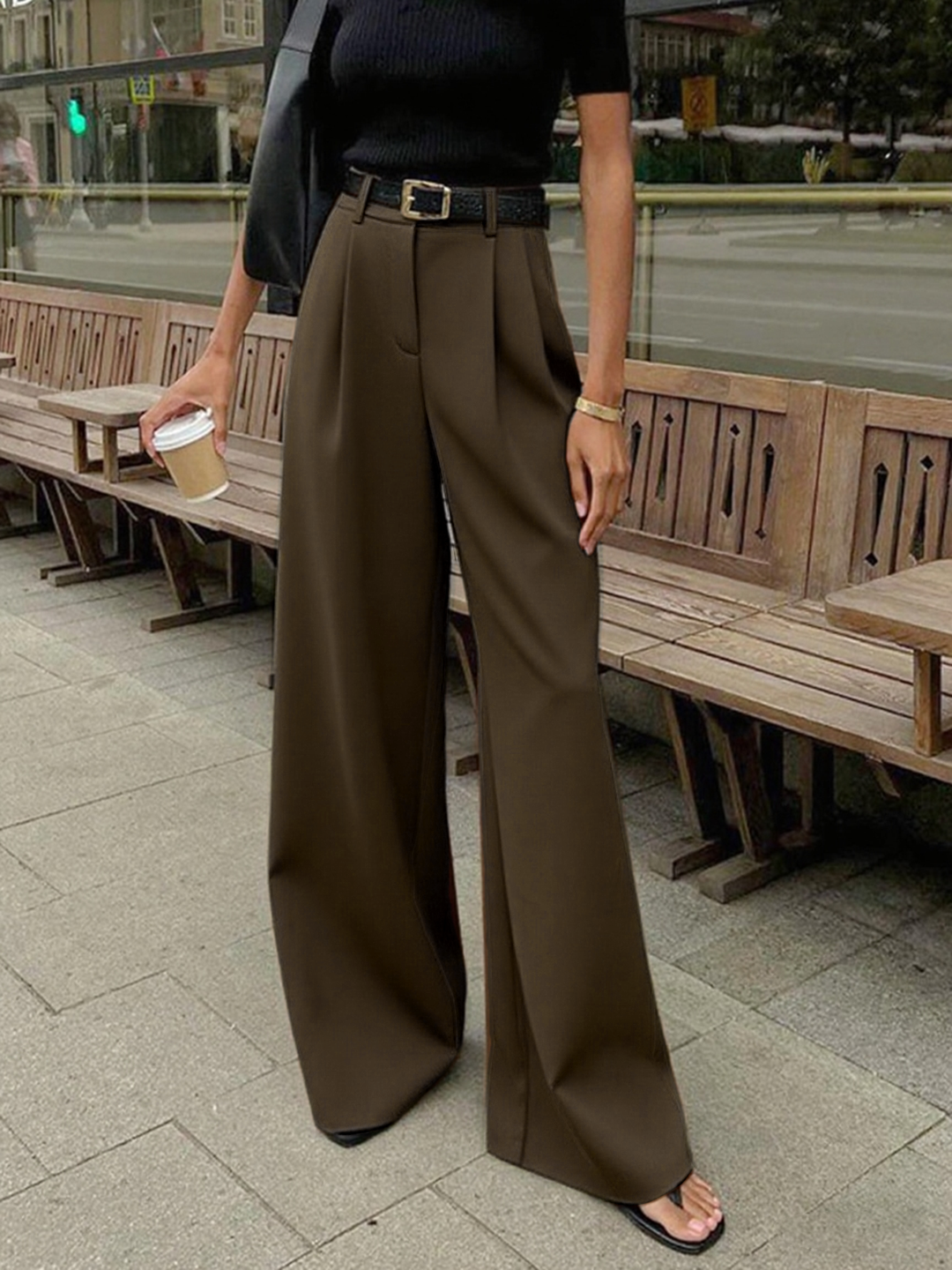 Nora | Elegante Hose Damen Weit Schnitt