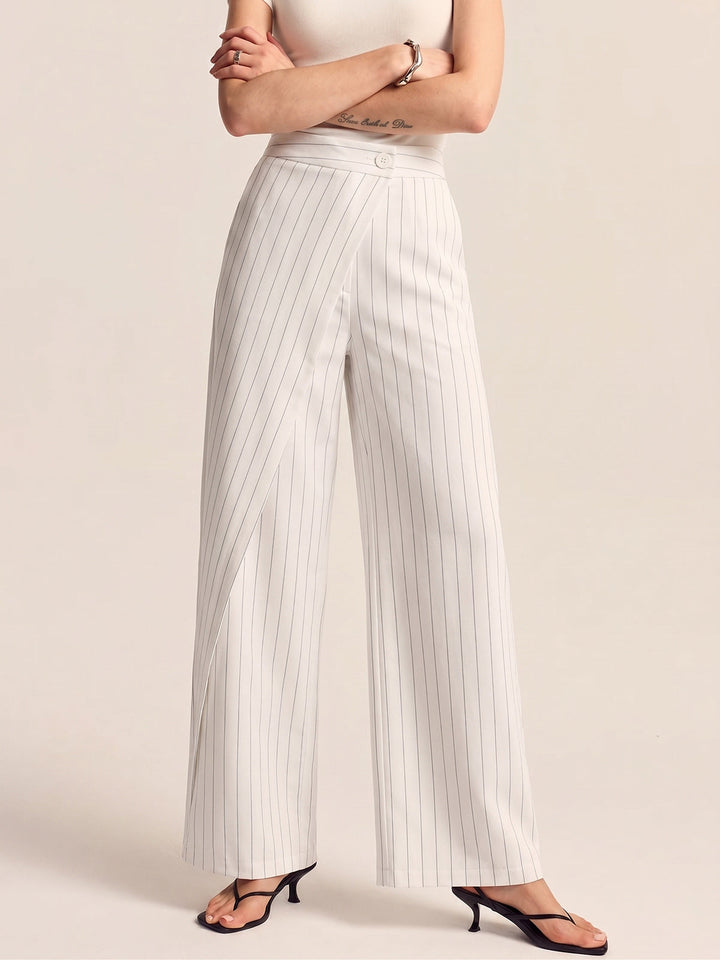 Elisa | Elegante Streifen Hose Damen Wickel