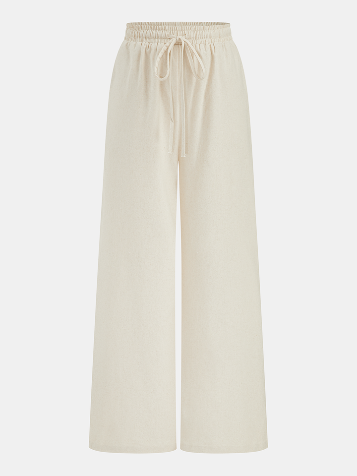 Livia | Weite Hose Set Damen Leinen Look