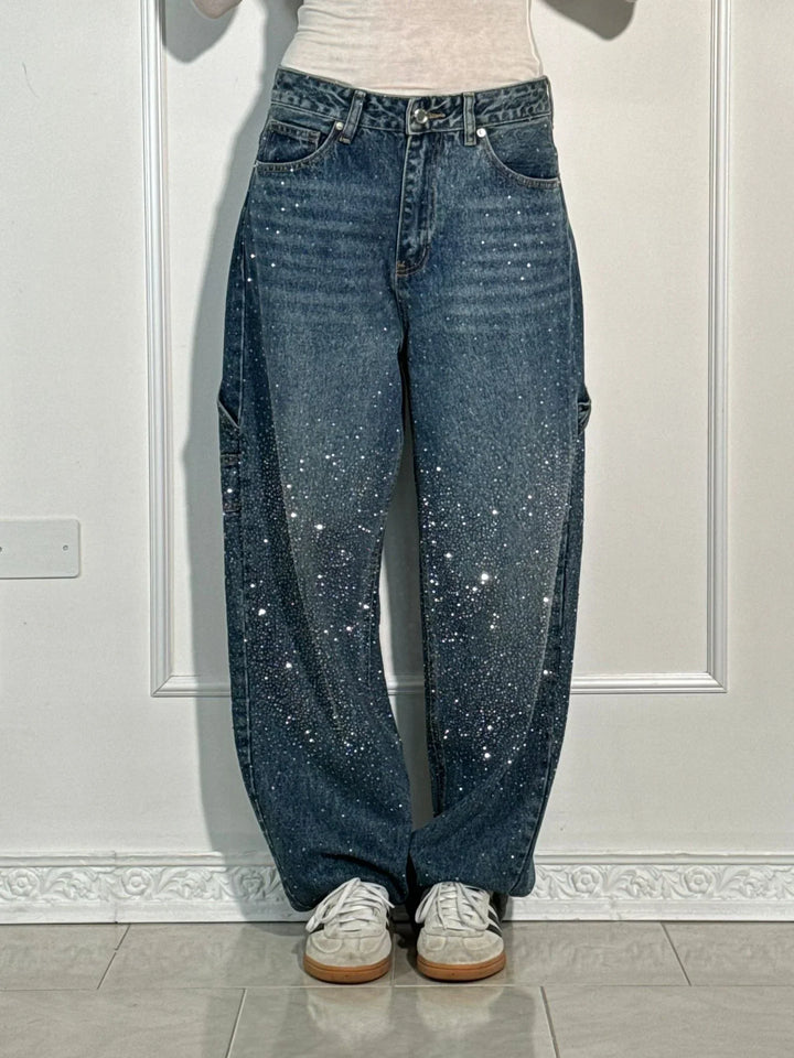 Lena | Bequeme Haremsjeans mit Strasssteinen
