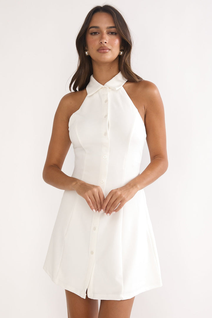 Sophie | Damen Mini Kleid stilvoll mit feinem Kragen