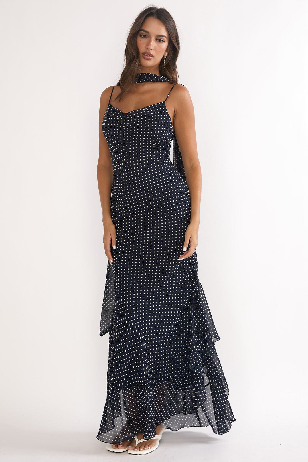 Lea | Maxikleid Damen navy stilvoll & modisch