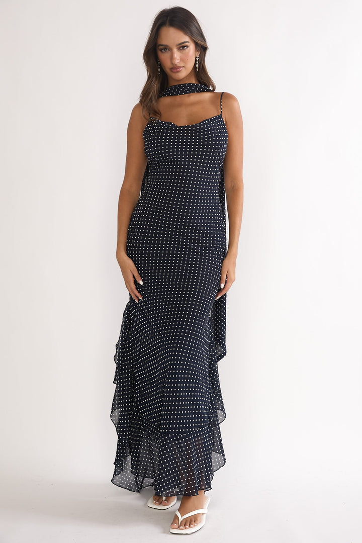 Lea | Maxikleid Damen navy stilvoll & modisch