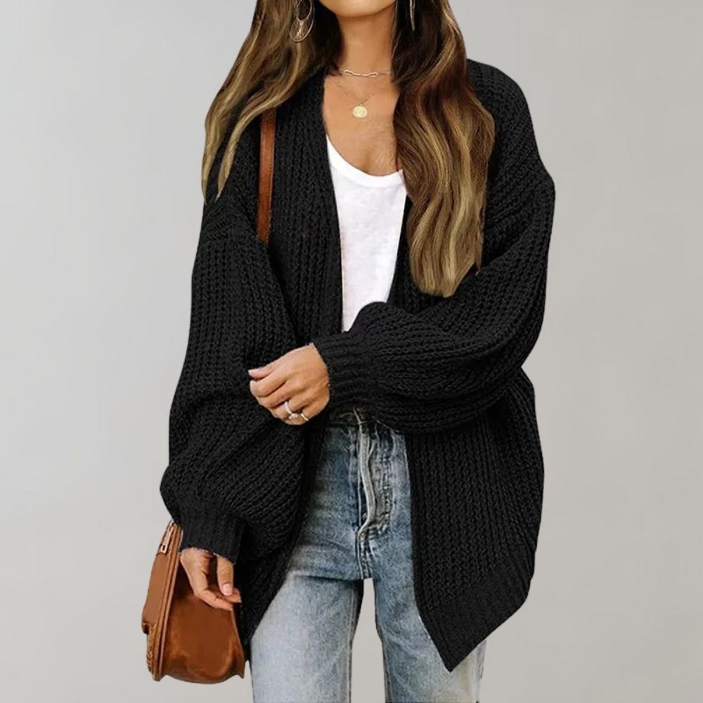 Elena | Casual Cardigan Damen offen aus grobem Strick