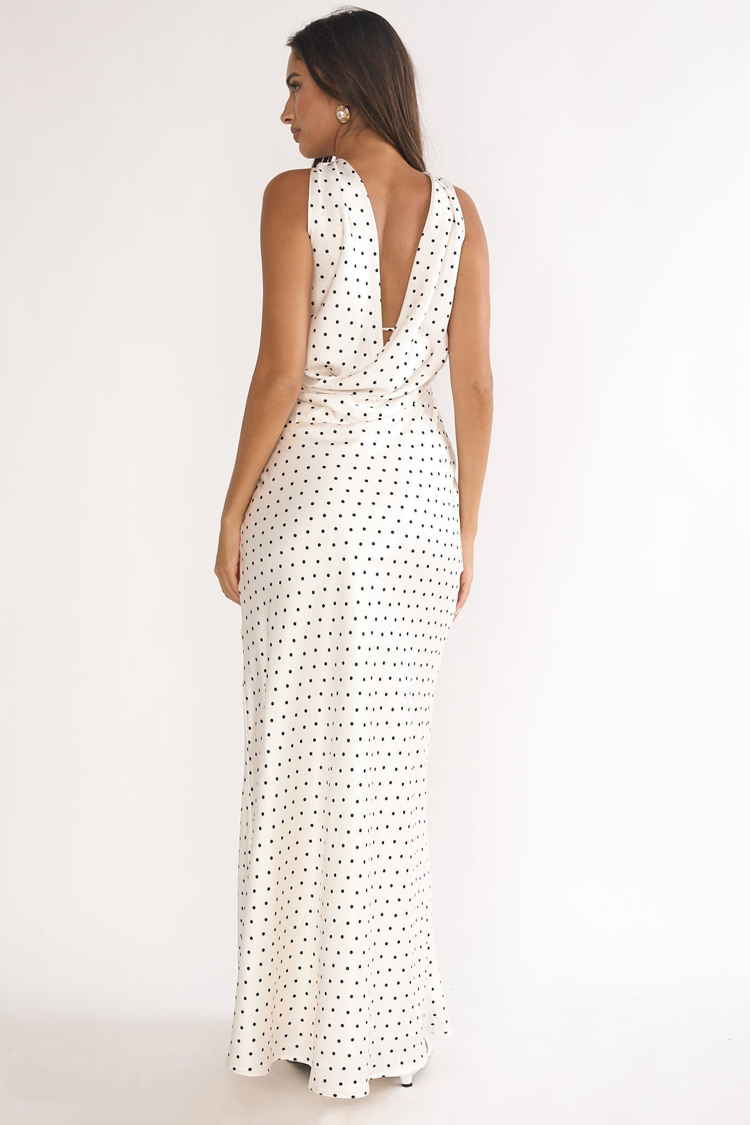 Mia | Damen Maxikleid lang elegant & gepunktet