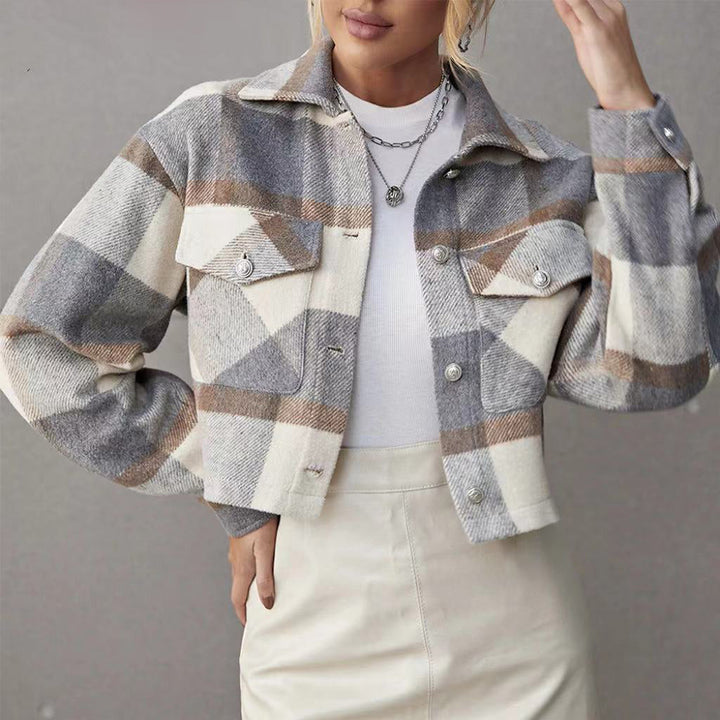 Camila Karierte Frühlingsjacke mit leichtem Innenfutter