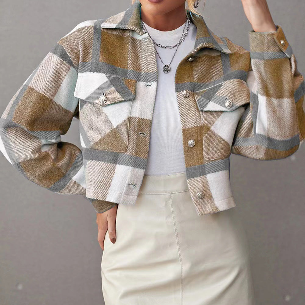 Camila Karierte Frühlingsjacke mit leichtem Innenfutter