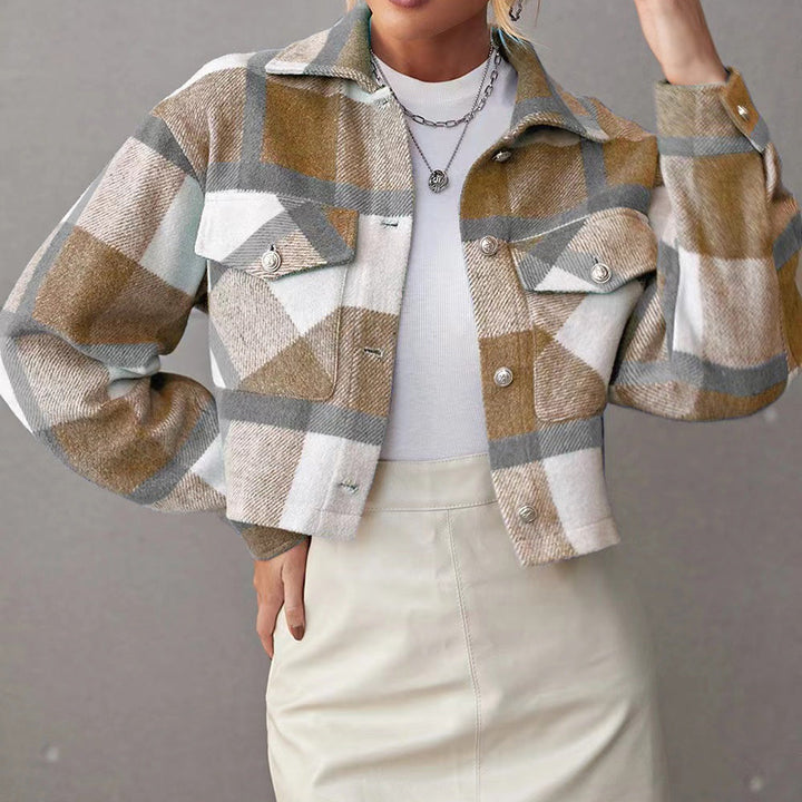Camila Karierte Frühlingsjacke mit leichtem Innenfutter