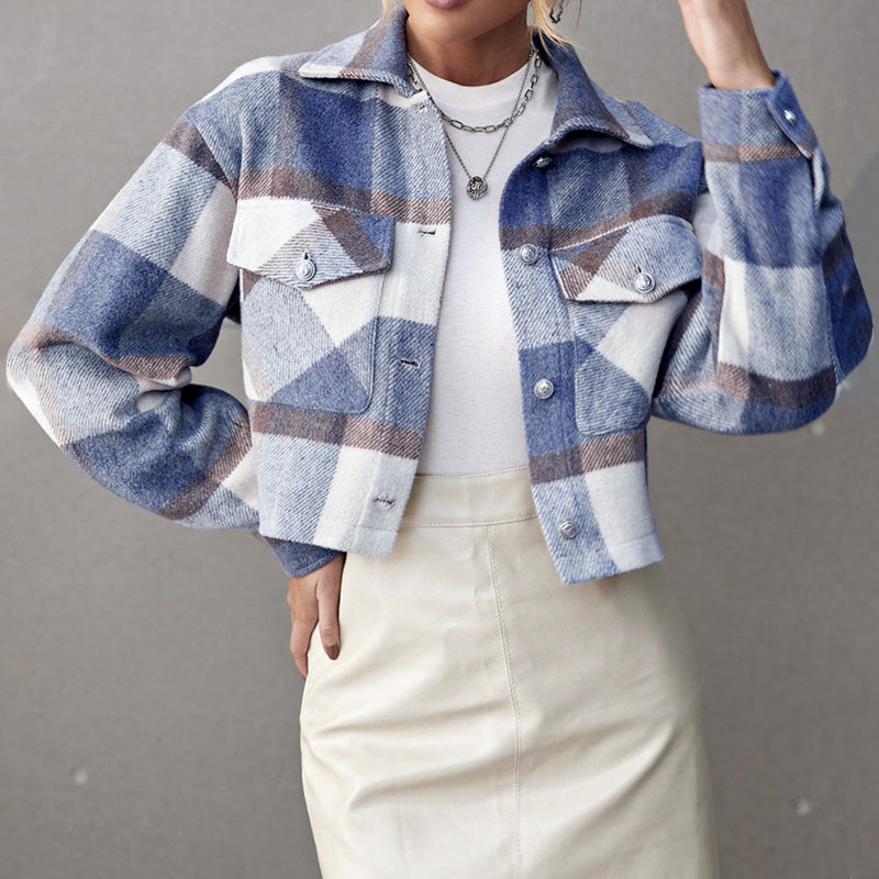 Camila Karierte Frühlingsjacke mit leichtem Innenfutter