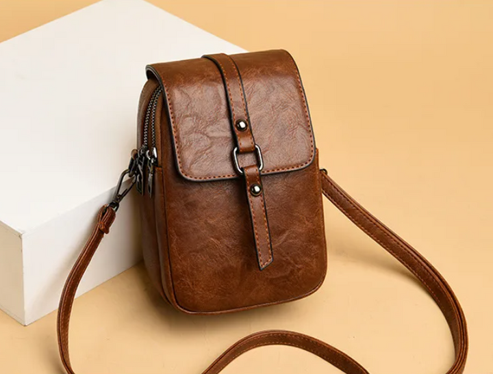 Vintage-Umhängetasche aus weichem Leder mit Stil