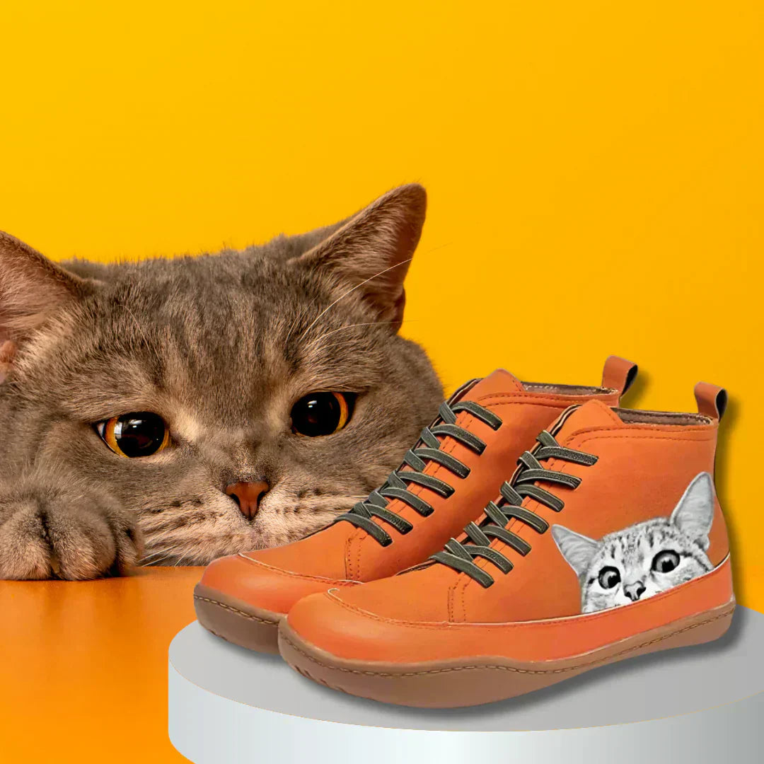 Clara | Leder-Stiefeletten für Katzenliebhaber