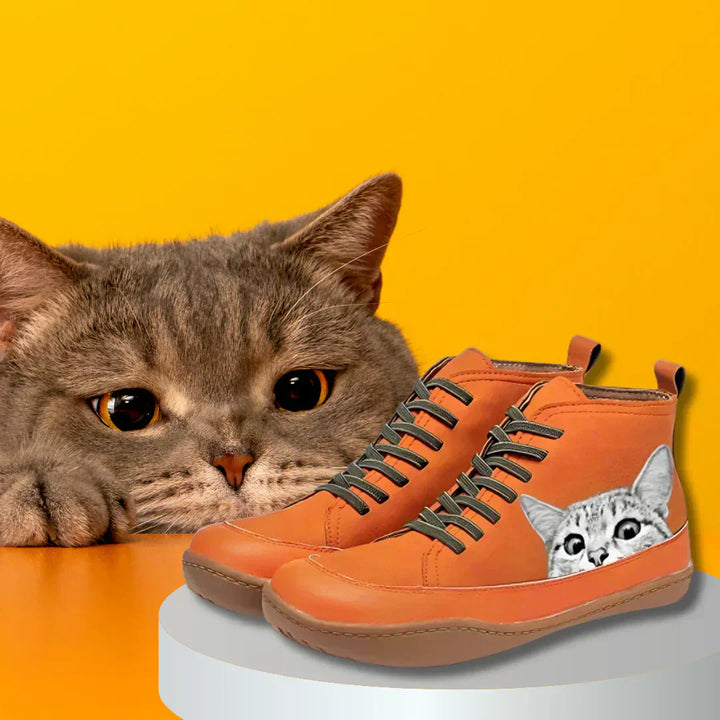 Clara | Leder-Stiefeletten für Katzenliebhaber