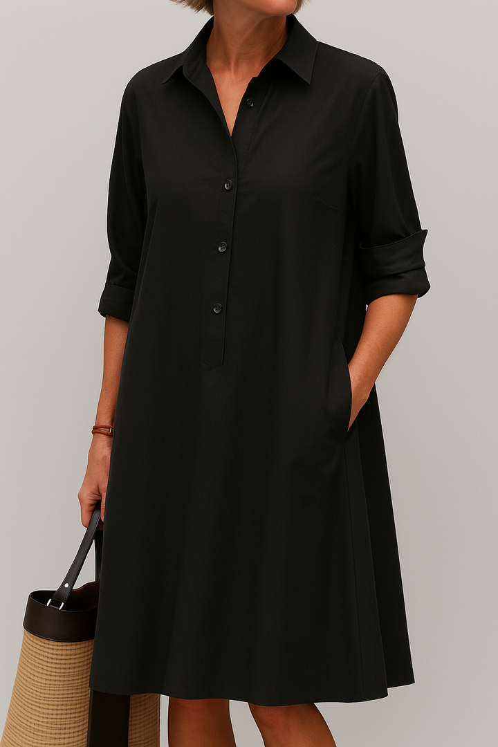 Barbara | Knopfkleid Hochwertiger Stoff