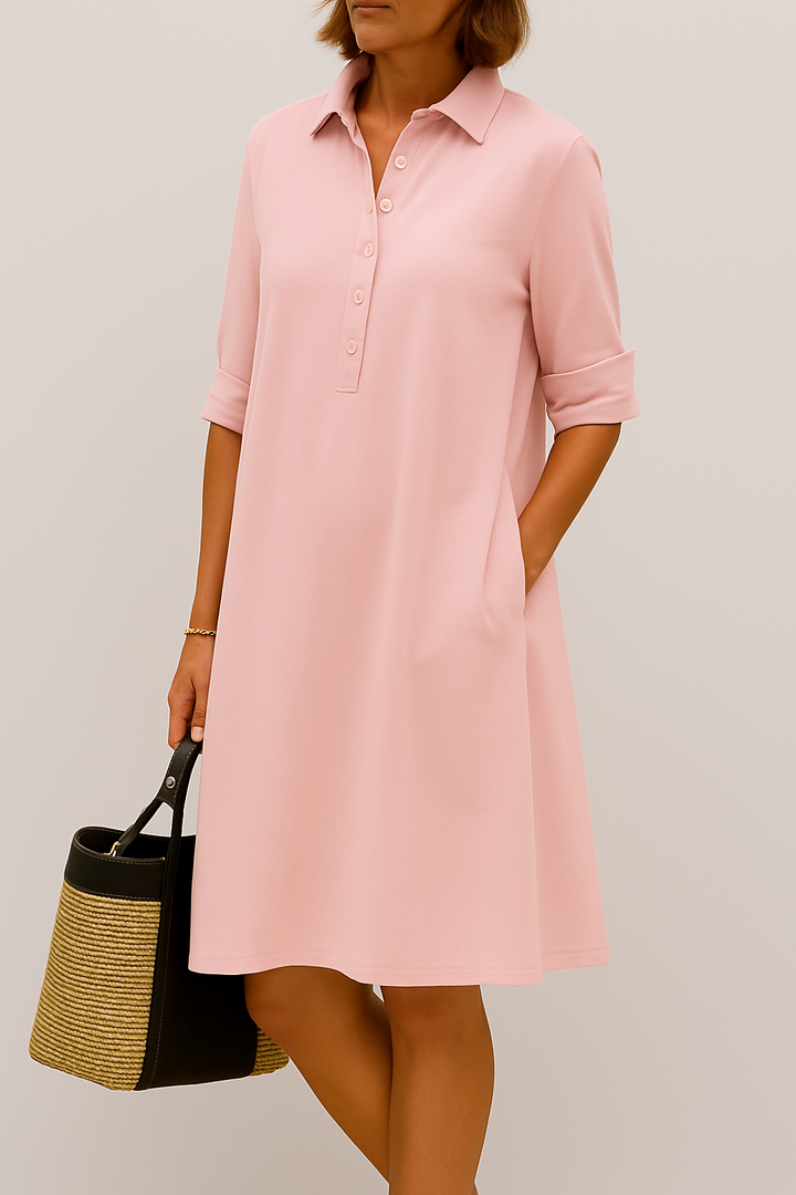 Barbara | Knopfkleid Hochwertiger Stoff