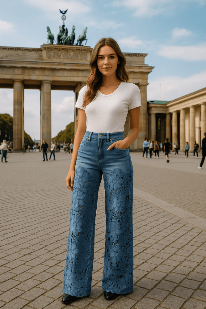 Hanna | Jeans Damen Patchwork modern & elegant