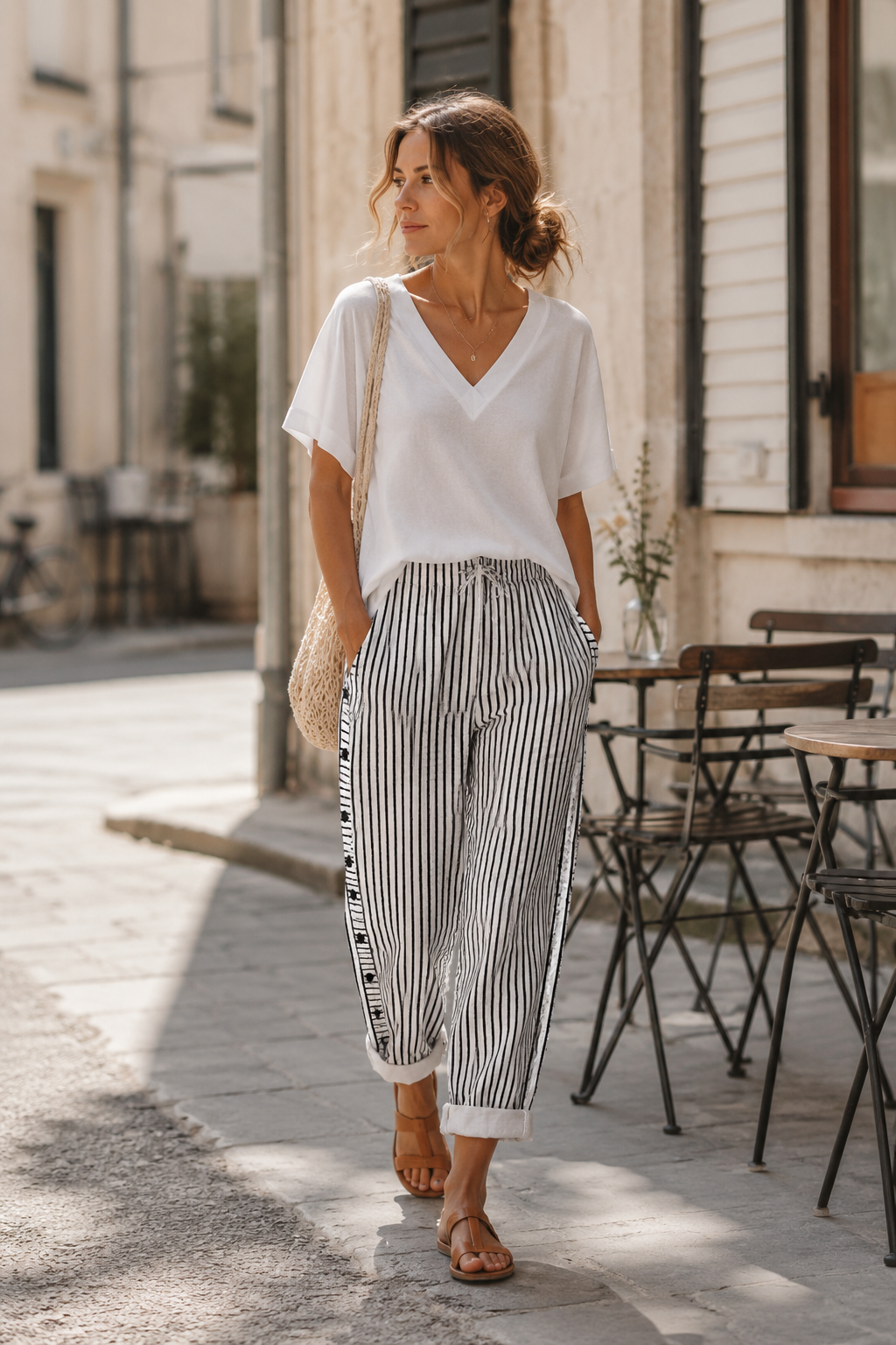 Milou | Hose mit weichen Linien und Seitentaschen
