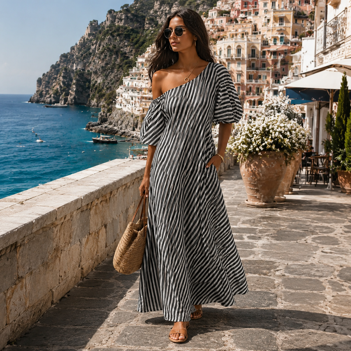 Mia | Maxikleid Mit Asymmetrischem Ausschnitt