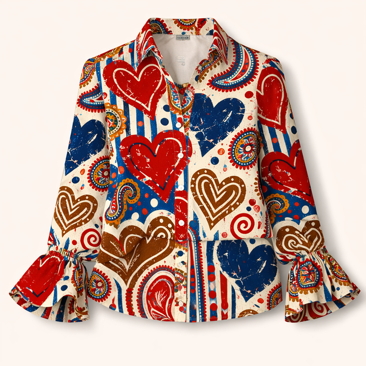 Helga | Hochwertiger Soft-Touch-Blazer mit Herzmuster