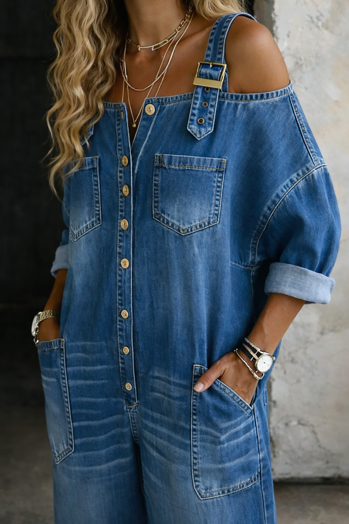 Livia | Modischer Jumpsuit Damen Chic Denim