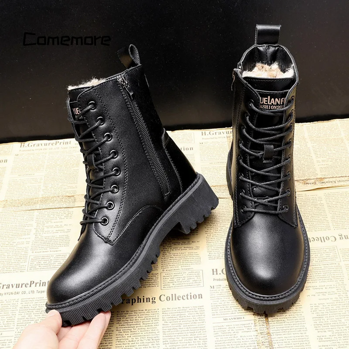 Vanessa | Leder-Winterstiefel mit modischem Design