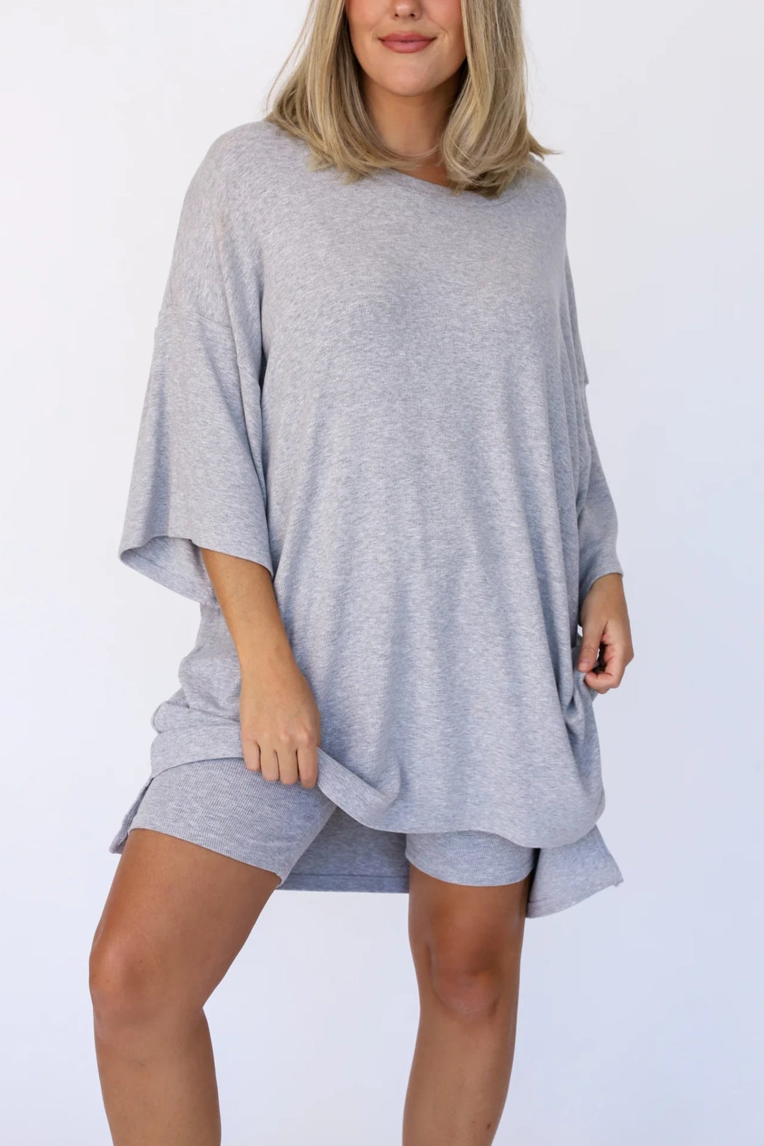 Loafer Hemd und Shorts Lounge Set für Damen