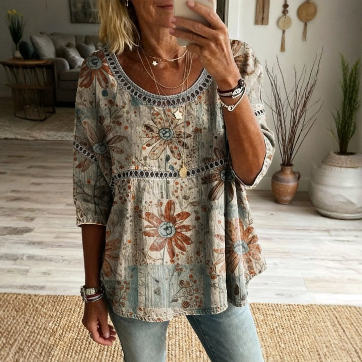 Zoe | Stilvolles Floral Top Damen Trend