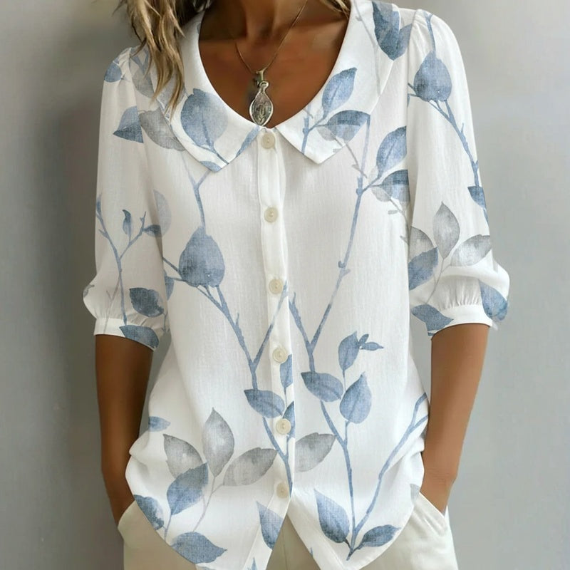 Livia | Modische Bluse Damen Blatt Look