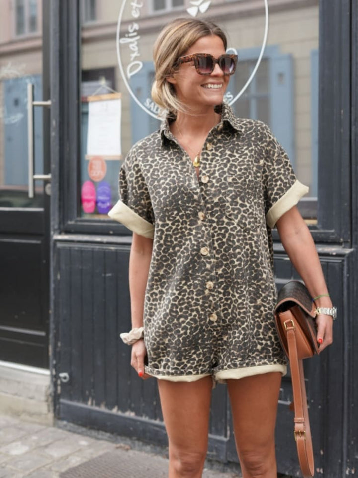 Roslinde | Eleganter Jumpsuit im Leopardenstil