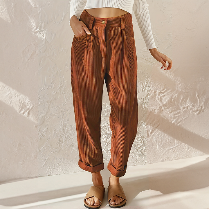 Elise | Lässige Kord-Brosche im Vintage-Stil