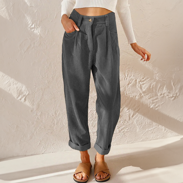 Elise | Lässige Kord-Brosche im Vintage-Stil
