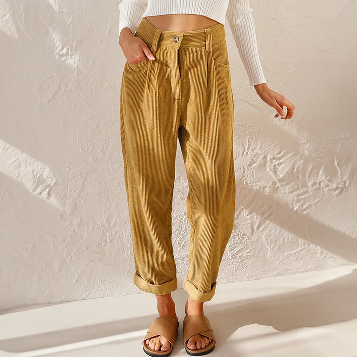 Elise | Lässige Kord-Brosche im Vintage-Stil