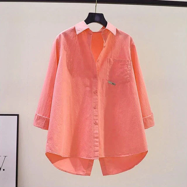 Damen | Tunika-Shirt aus Baumwolle in Übergröße