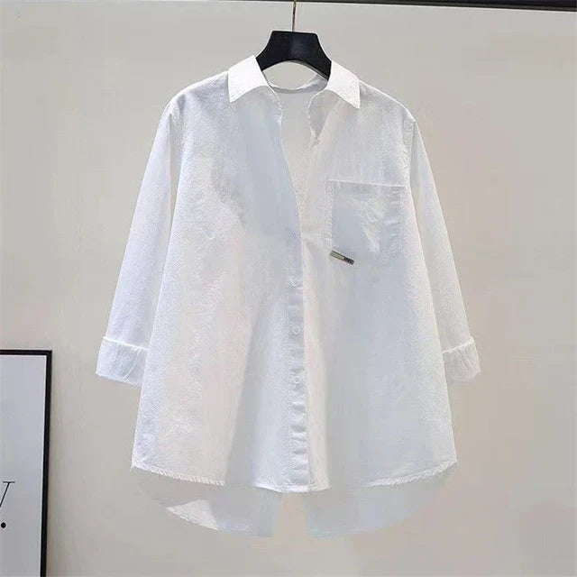 Damen | Tunika-Shirt aus Baumwolle in Übergröße