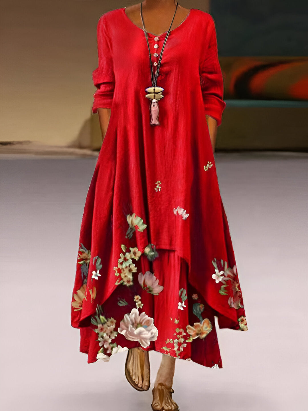Luisa | Elegantes Maxikleid Sommerwiese