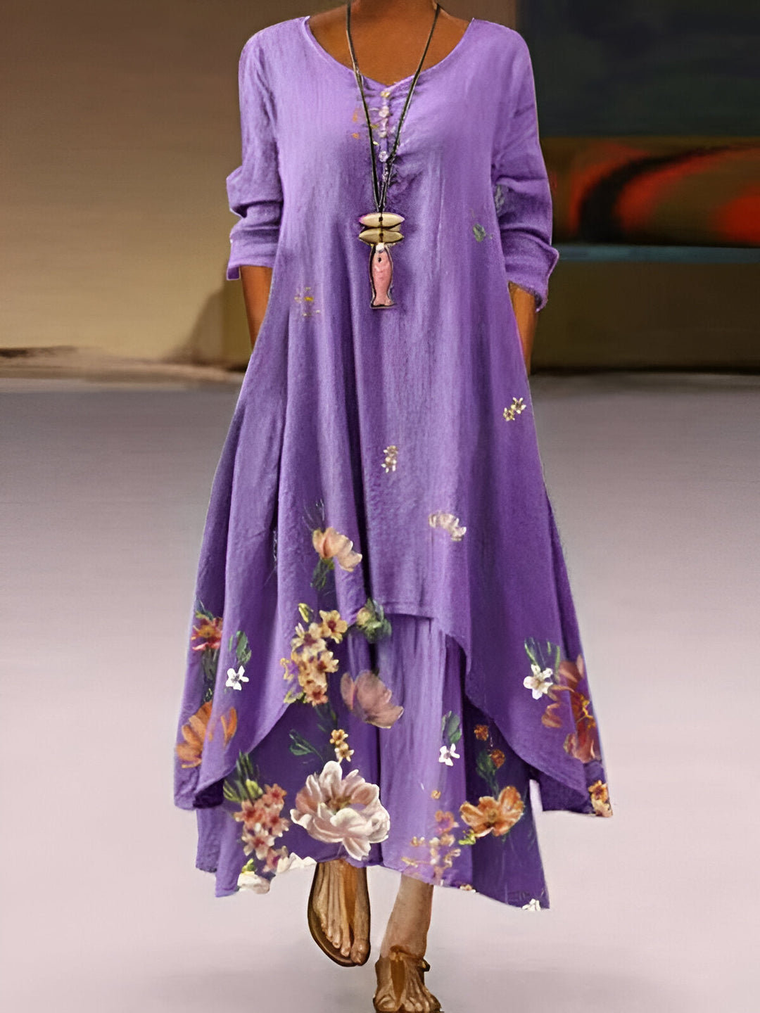 Luisa | Elegantes Maxikleid Sommerwiese