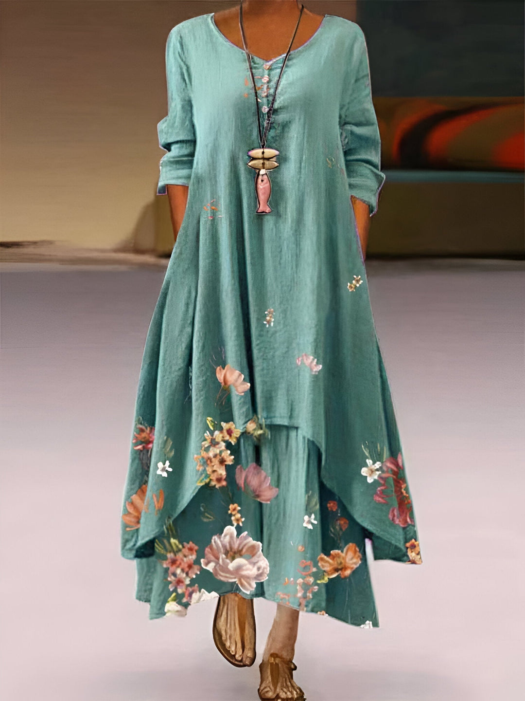 Luisa | Elegantes Maxikleid Sommerwiese