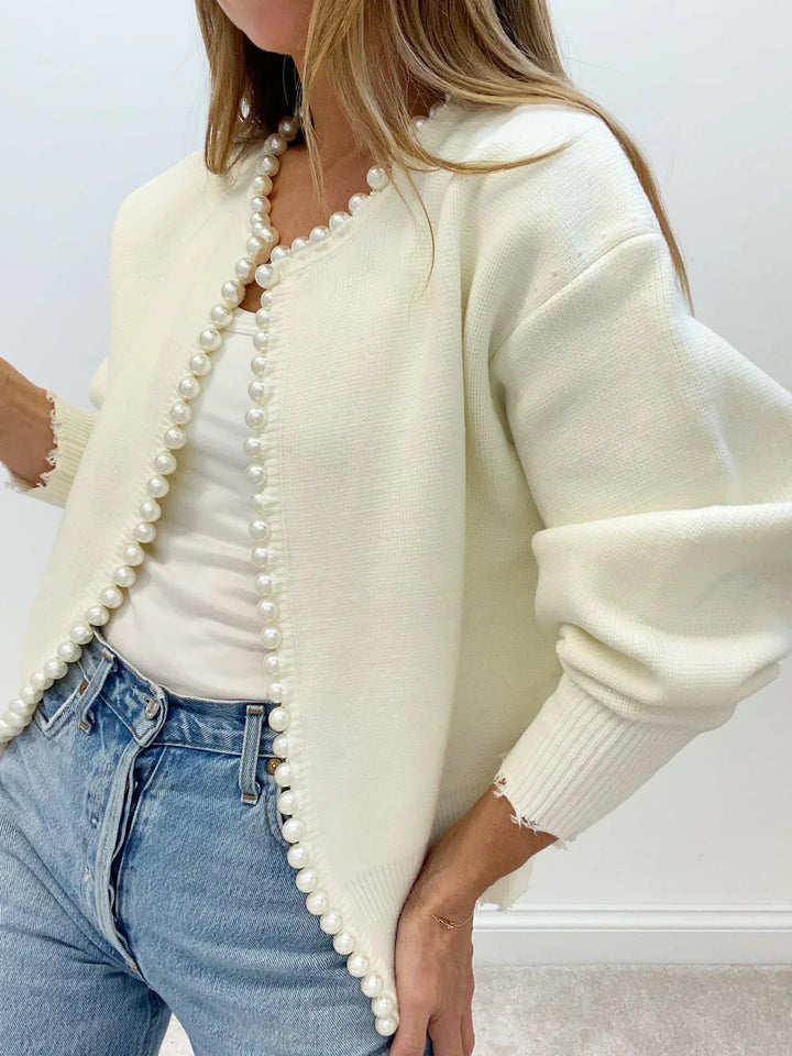 Emma | Modischer Perlen-Cardigan für Damen Alltag