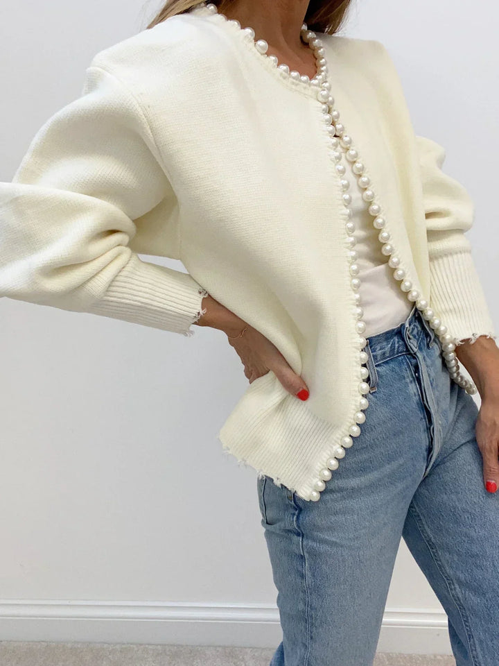 Emma | Modischer Perlen-Cardigan für Damen Alltag