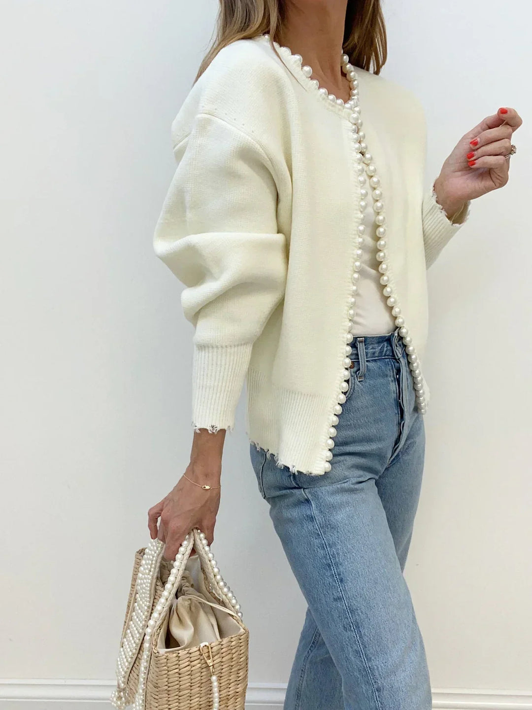 Emma | Modischer Perlen-Cardigan für Damen Alltag