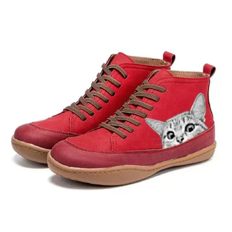 Clara | Leder-Stiefeletten für Katzenliebhaber