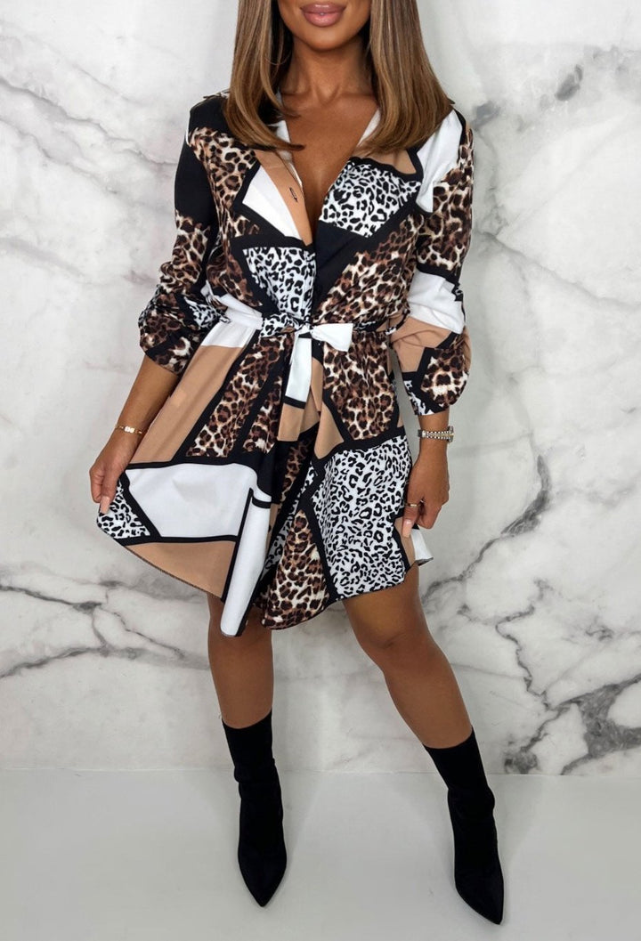 Christel | Verspieltes Hemdkleid mit trendigem Animal-Print