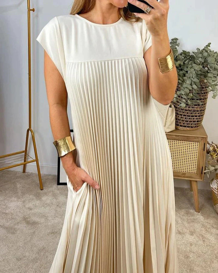 FERN Ärmelloses Faltenkleid für sommerliche Eleganz und Leichtigkeit