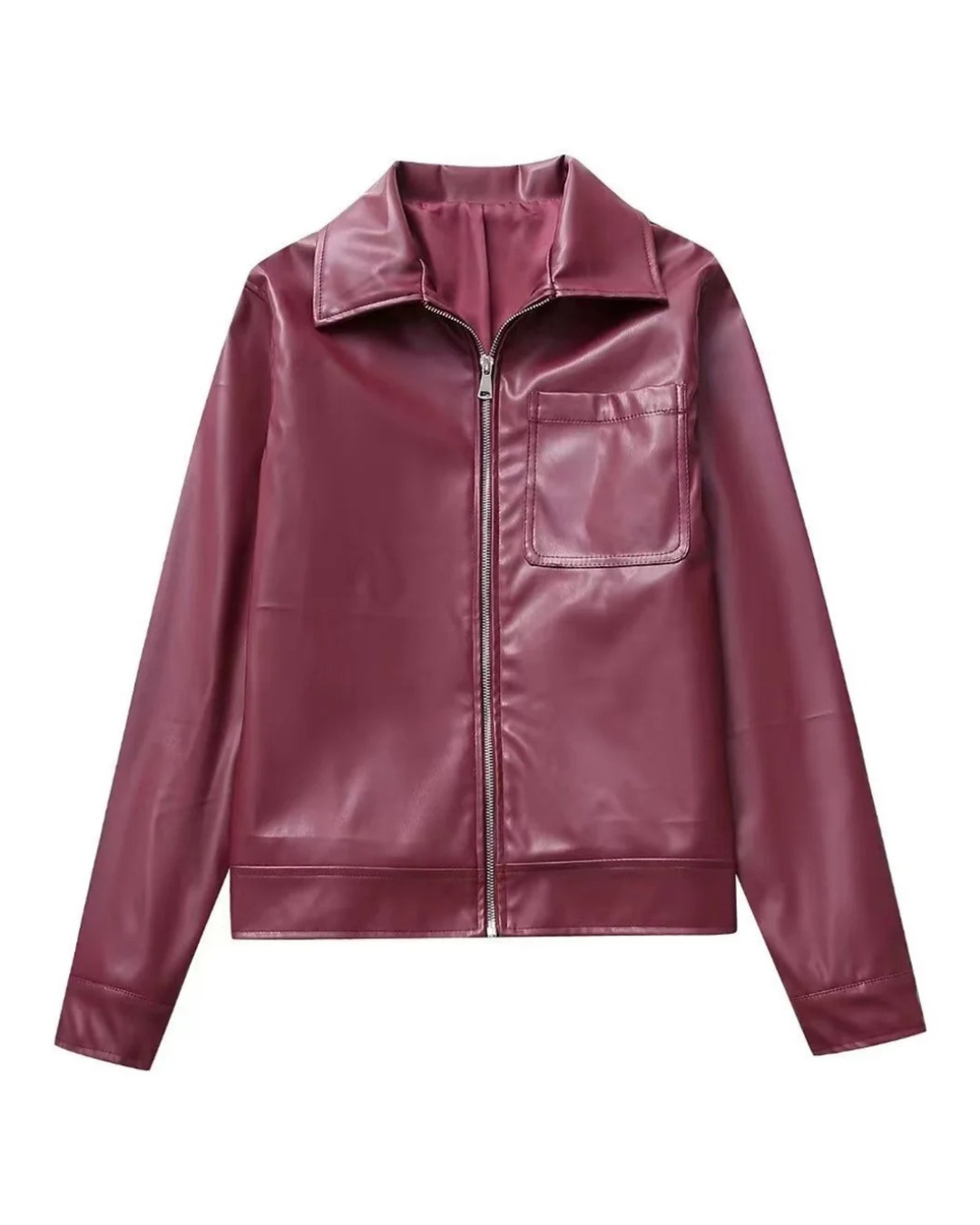 Sophia | Luxuriöse rote Lederjacke für den Herbsttrend