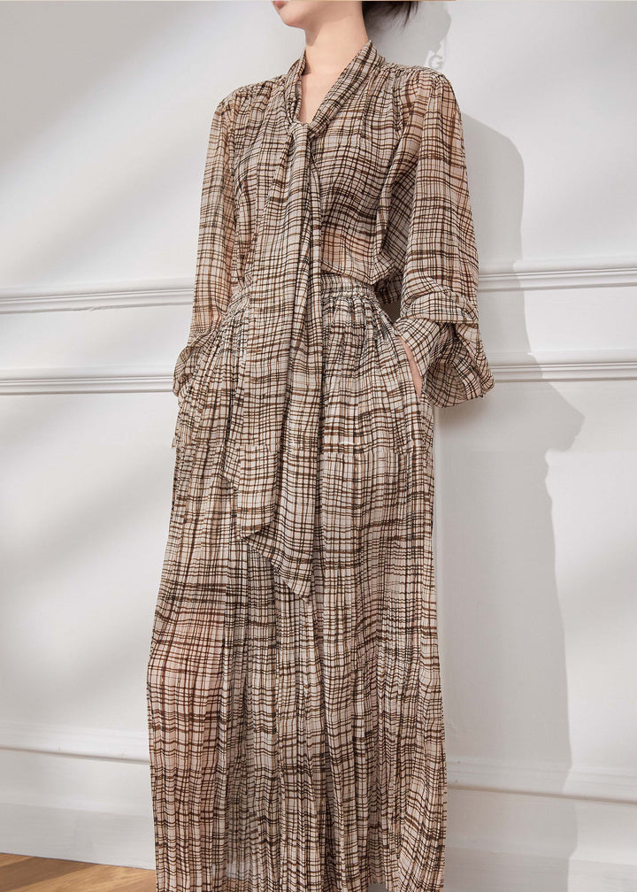 Herbstliches Zweiteiler-Set aus Chiffon mit Schleife