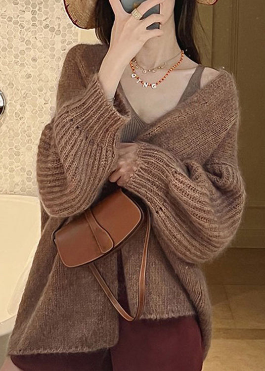 French Cozy | Strickjacke aus Wolle in Plus Size Rot