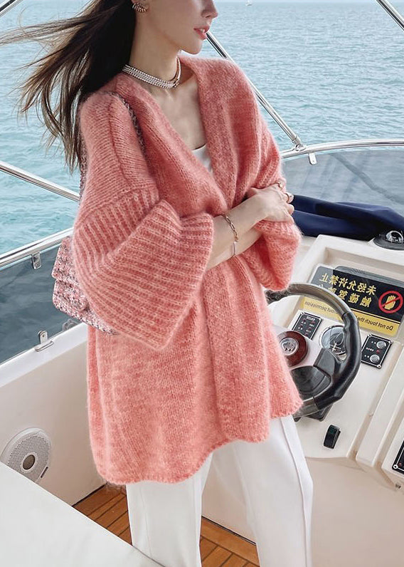 French Cozy | Strickjacke aus Wolle in Plus Size Rot