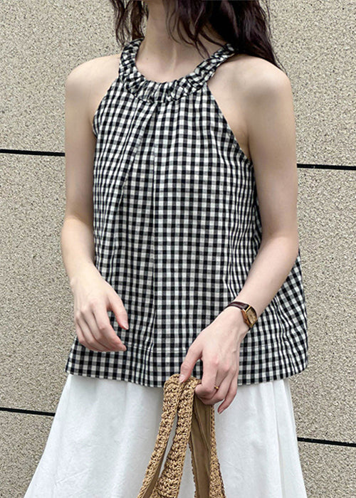 Französisches Karotop ohne Ärmel & O-Ausschnitt